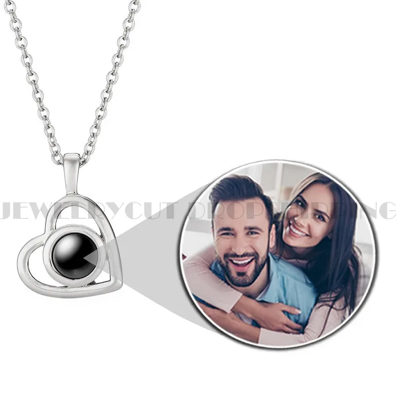 

Personalized Heart Photo Projection Necklace Christamas Day Gift Photo Custom Jewelry Birthday Lover Family Memory keepsake