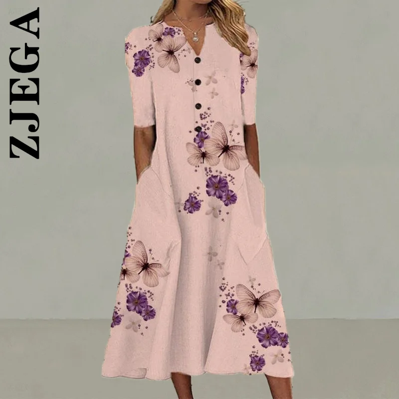 Платье Zjega женское с V-образным вырезом модное элегантное милое коротким рукавом