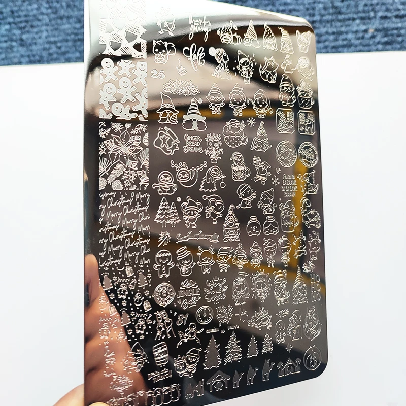 Рождественская пластина для стемпинга ногтей зимний дизайн искусство