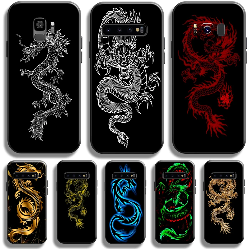 

Dragon Animal Pattern For Samsung Galaxy S10 S9 S8 Plus S10 5G S10 Lite S10E Phone Case Liquid Silicon Carcasa TPU Back Funda