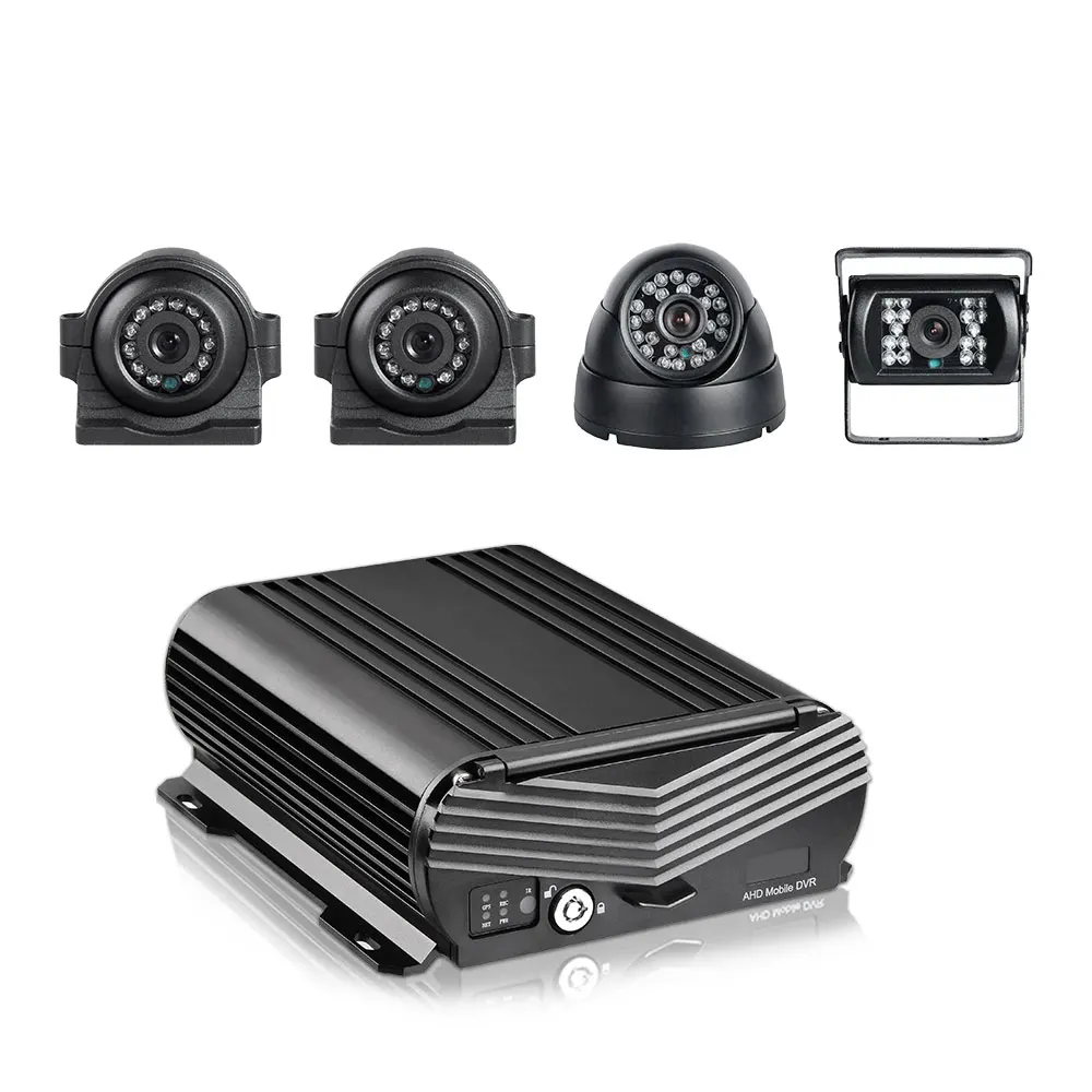

New Vehicle Security System Kit 1080P WIFI H.265 4CH AHD HDD Vehicle MDVR DVR Car Video Recorder+ Front/Side/Rear View Cameras