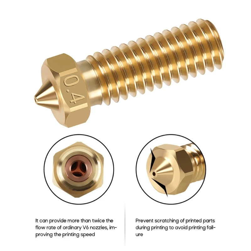 

Top Quality Brass Volcano Nozzle For 3D Printers Hotend 0.4mm 0.6mm 0.8mm 1.0mm 1.2mm 1.5mm Nozzle M6 rapido Hotend CHC