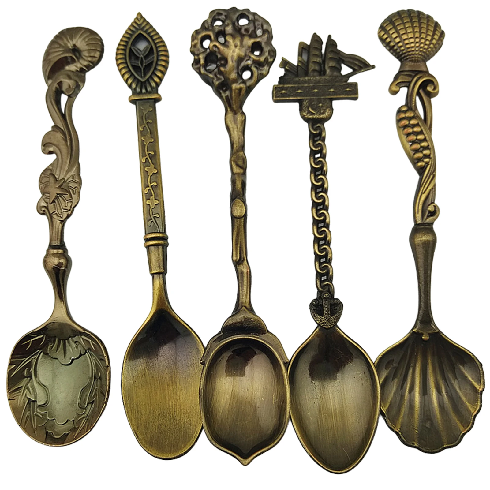 

5 шт., изогнутая ложка для супа в винтажном стиле