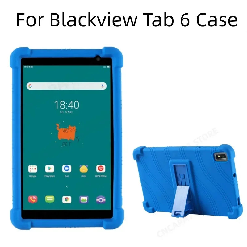 

Soft Silicon Cover For Blackview Tab 6 Case Kids Safety 8" inch Tablet PC Kickstand Funda Case