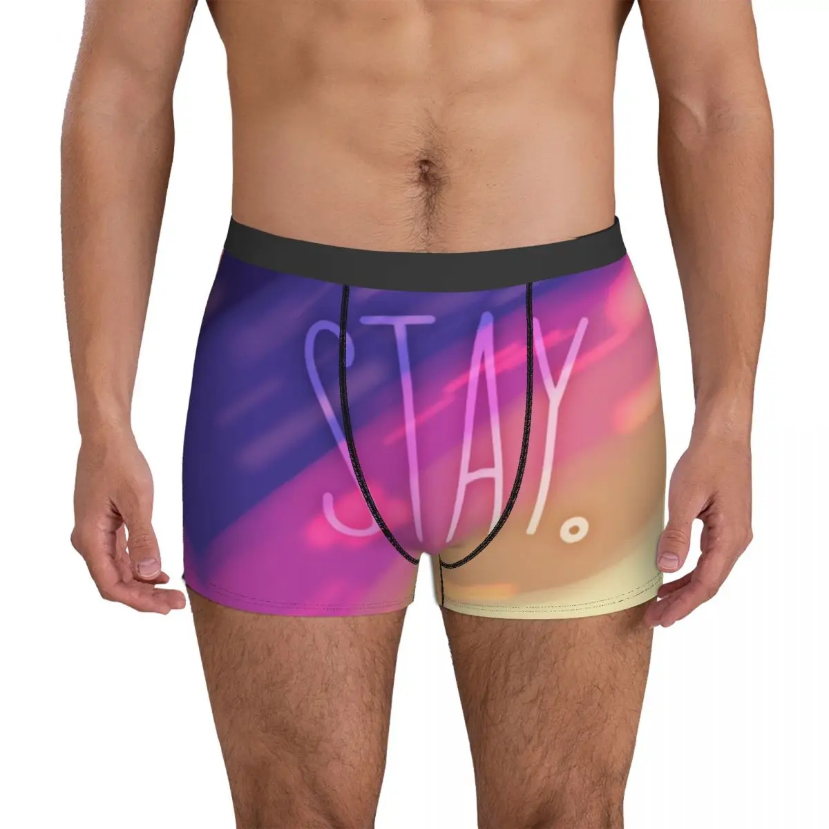 Stay Album Cover Art Design Underwear color fun word song hot Men Panties Printing Funny Boxershorts High Quality Boxer Brief