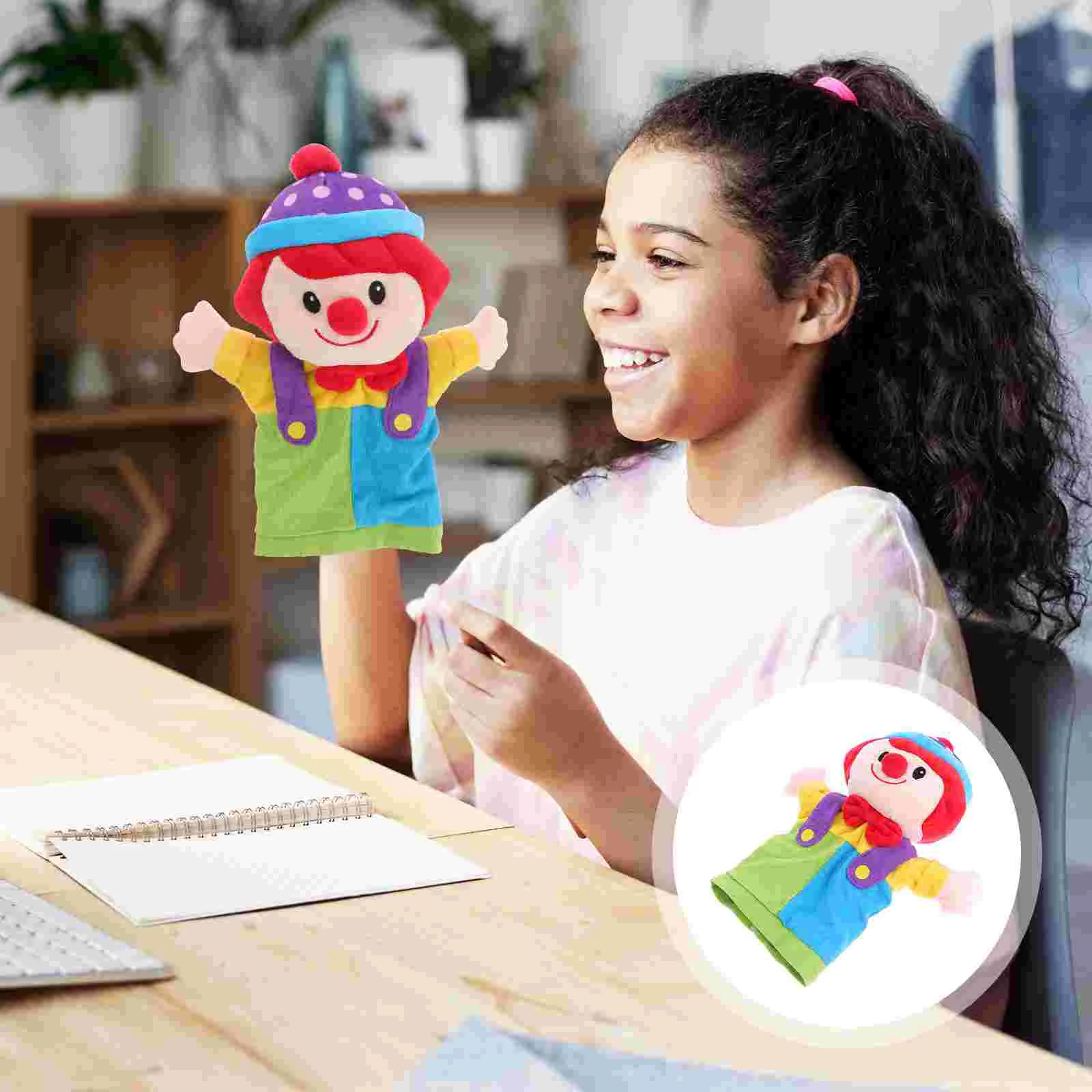 

Clown Hand Puppet Plush Hand Marionette Toys Parent- Child Interactive Toys Storytelling Toys for Kids Children