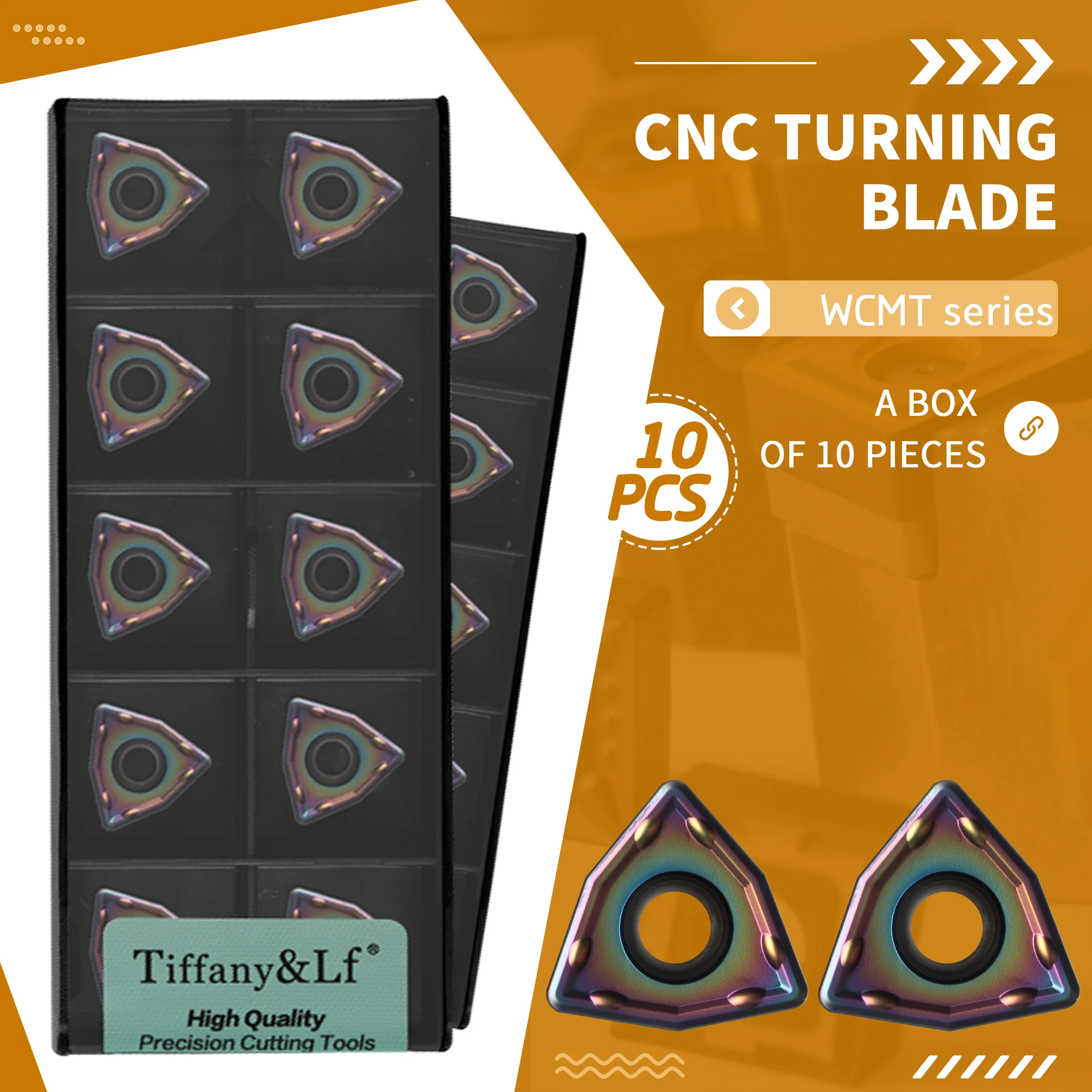 

WCMT050308-SF TF618 WCMT06T308 CNC Color Carbide Inserts Machining Hardened Steel Turning Tools Lathe Cutter Tool U Type Blades