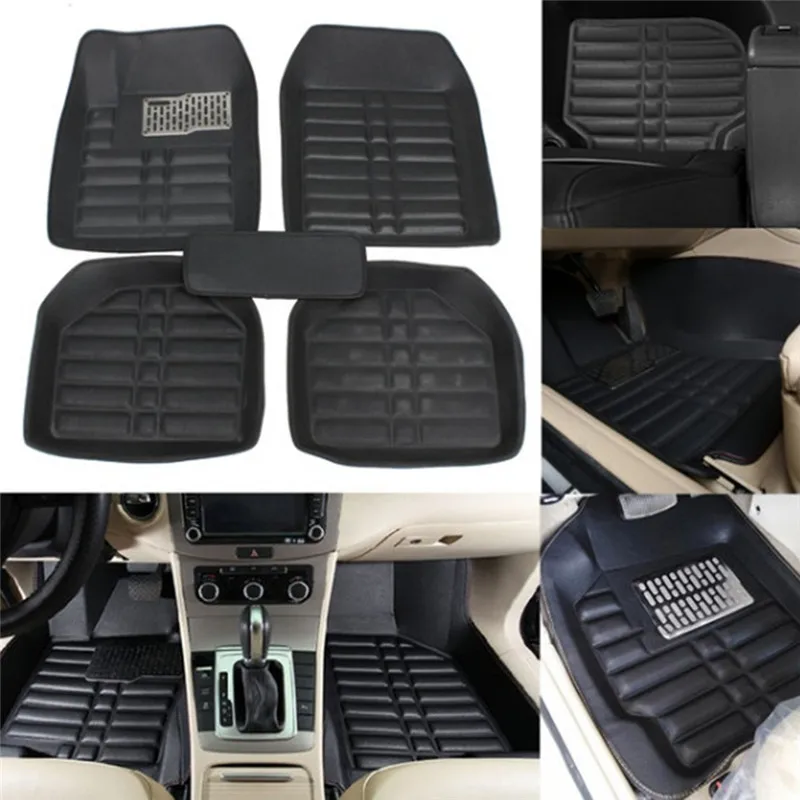 

5pcs Car Floor Mats Foot Pad Anti-Slip Car Carpet Mats for The Car Mats Auto Universal Zwarte Auto Styling Interieur