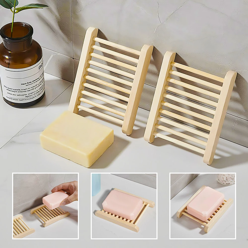 

Soap Box Natural Bamboo Dishes Bath Soap Holder Bamboo Case Tray Wooden Prevent Mildew Drain Box Bathroom Washroom Tools