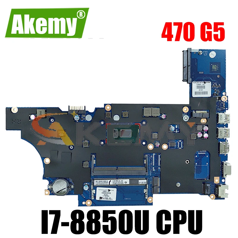 

DA0X8CMB6E0 For HP Probook 470 G5 I7-8850U Notebook Mainboard QN8F N16S-GMR-S-A2 DDR4 Laptop motherboard