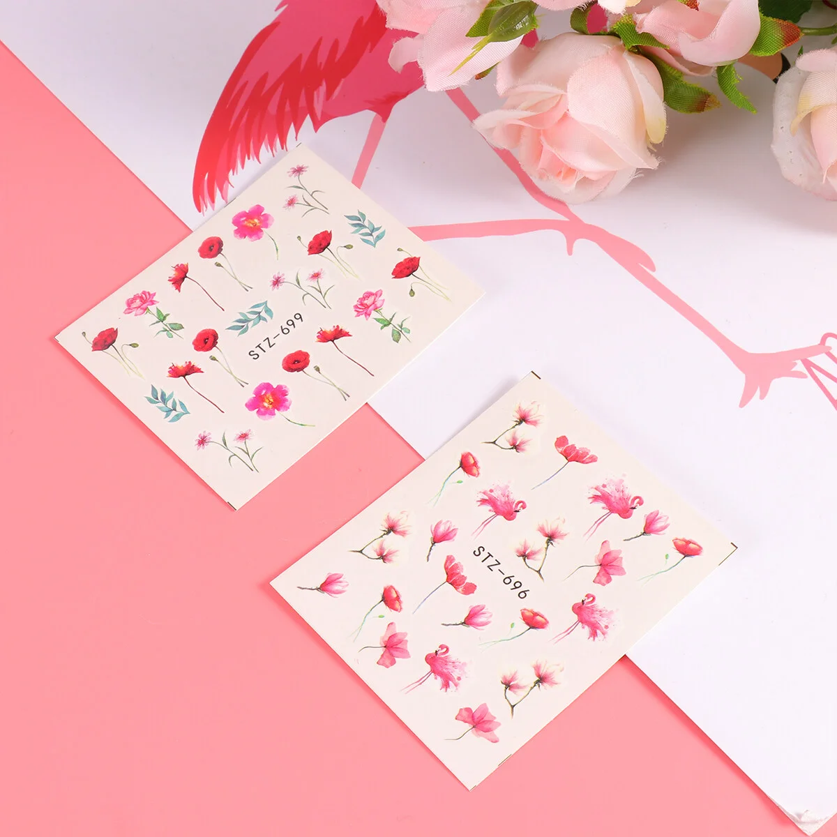 

24 Sheets of Nail Stickers Flower Series Nail Decals Manicure Stickers for Women Girls