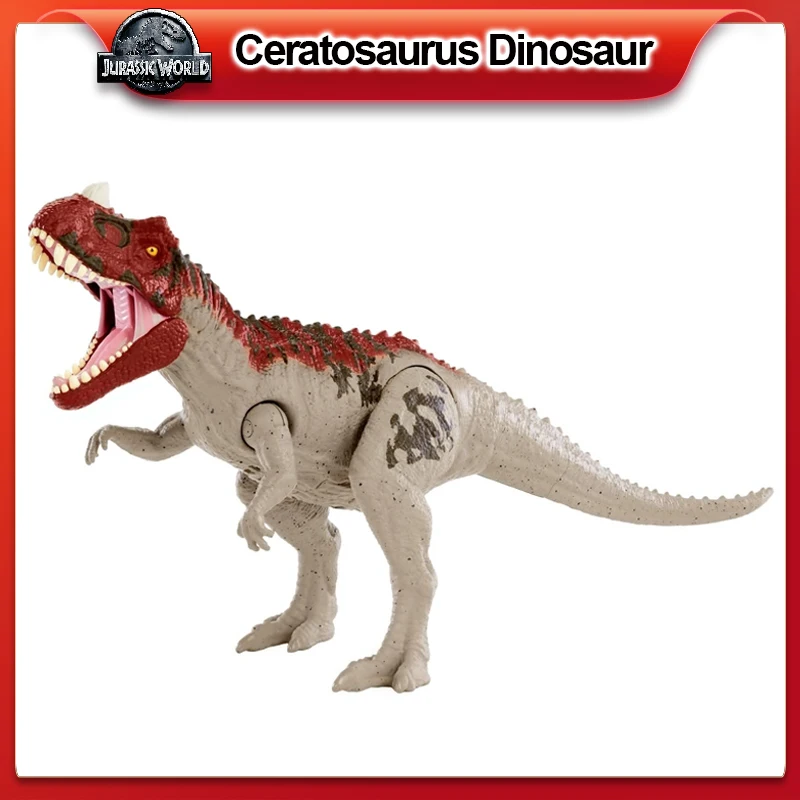 

Jurassic World Camp Cretaceous Roar Attack Ceratosaurus Dinosaur with Strike Sounds Toy for Kids Birthday Christmas Gift GWD07