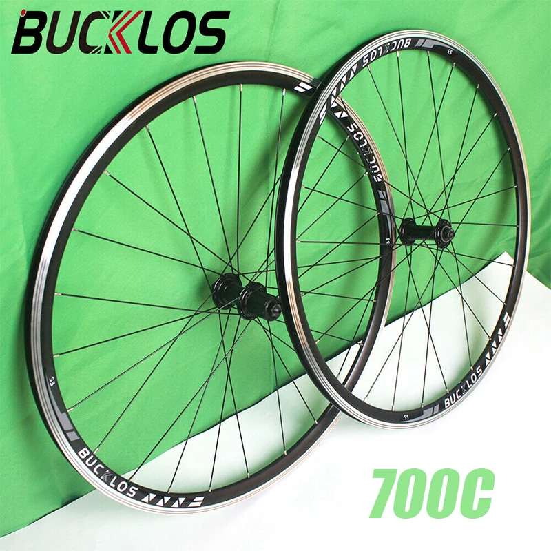 

Комплект колес для велосипеда BUCKLOS 700C, комплект из алюминиевого сплава, ультралегкое переднее и заднее велосипедное колесо с V-образным торм...