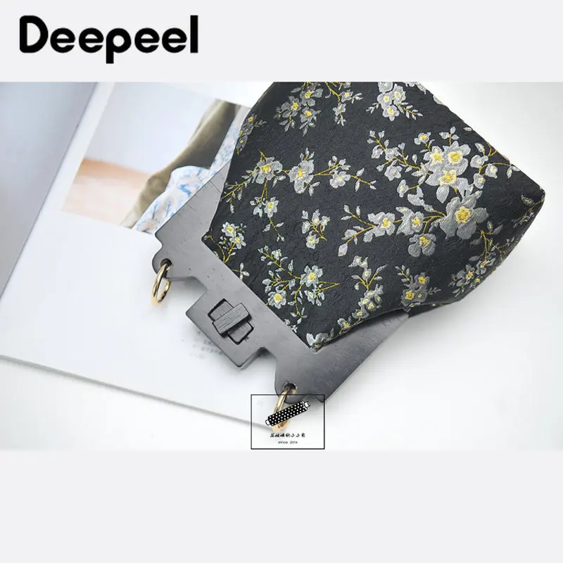 1Pc Deepeel 16cm Handmade Sewing Brackets Wood Bag Closure Purse Frames Retro Square Wooden Kiss Clasp Handles for Making Bags