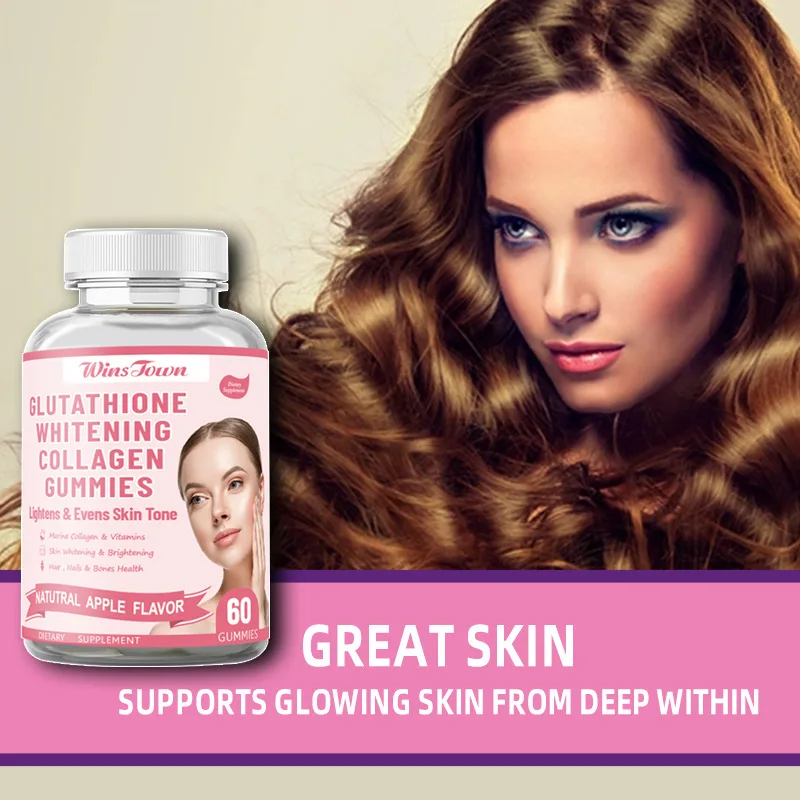 

1 bottle Glutathione Whitening Collagen Gummies Inhibit Melanin Reduce Hyperpigmentation Whiten Skin Delay Skin Aging