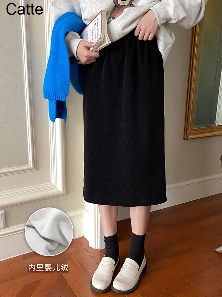 

Прямая кашемировая юбка в форме груши Tiancai, Осень-зима 2021