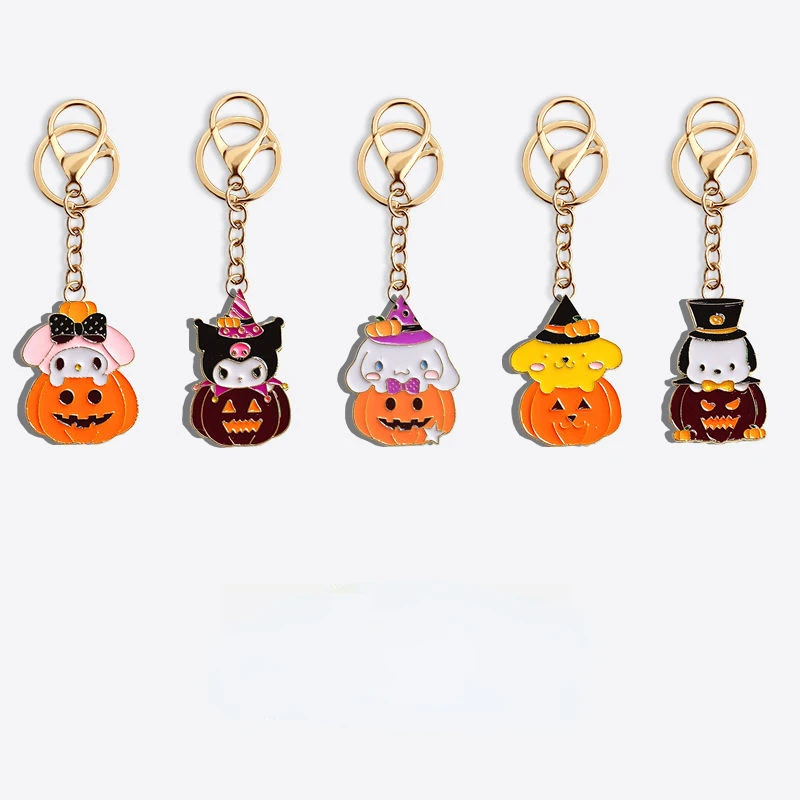 

Sanrio Kuromi Cinnamoroll My Melody Anime Peripheral Halloween Keychain Ghost Funny Exquisite Bag Pendant Cartoon Accessories