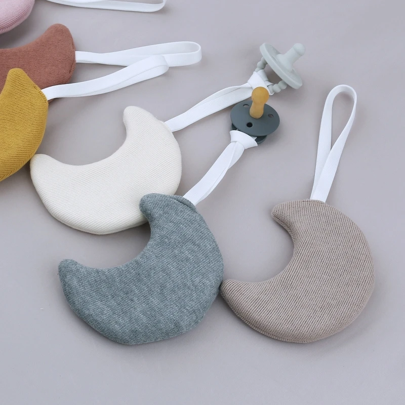 

57EE Baby Pacifier Clip Chain Pendant Moon Soother Holder Dummy Nipple Clip Holder