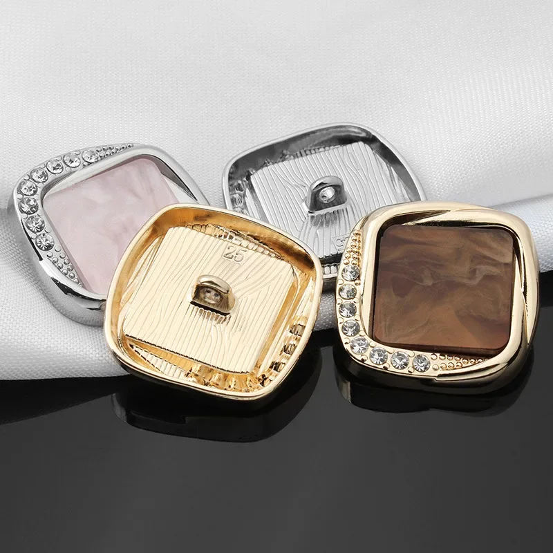 10 шт./упаковка Женское шерстяное пальто с квадратными металлическими пуговицами