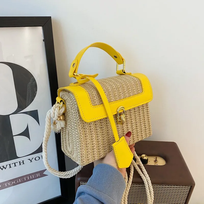 Пляжная соломенная сумка через плечо для женщин новинка 2024 дизайнерская летняя в