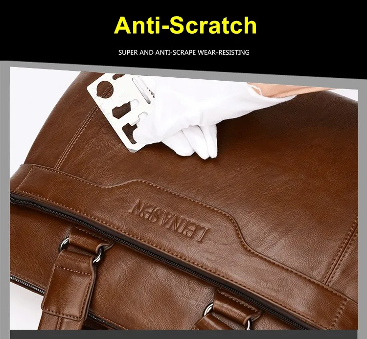 Men's Bag Handbag for Men Briefcase Computer Bags Valise Document Attache Shoulder PU Brown Business Leisure Dropshipping