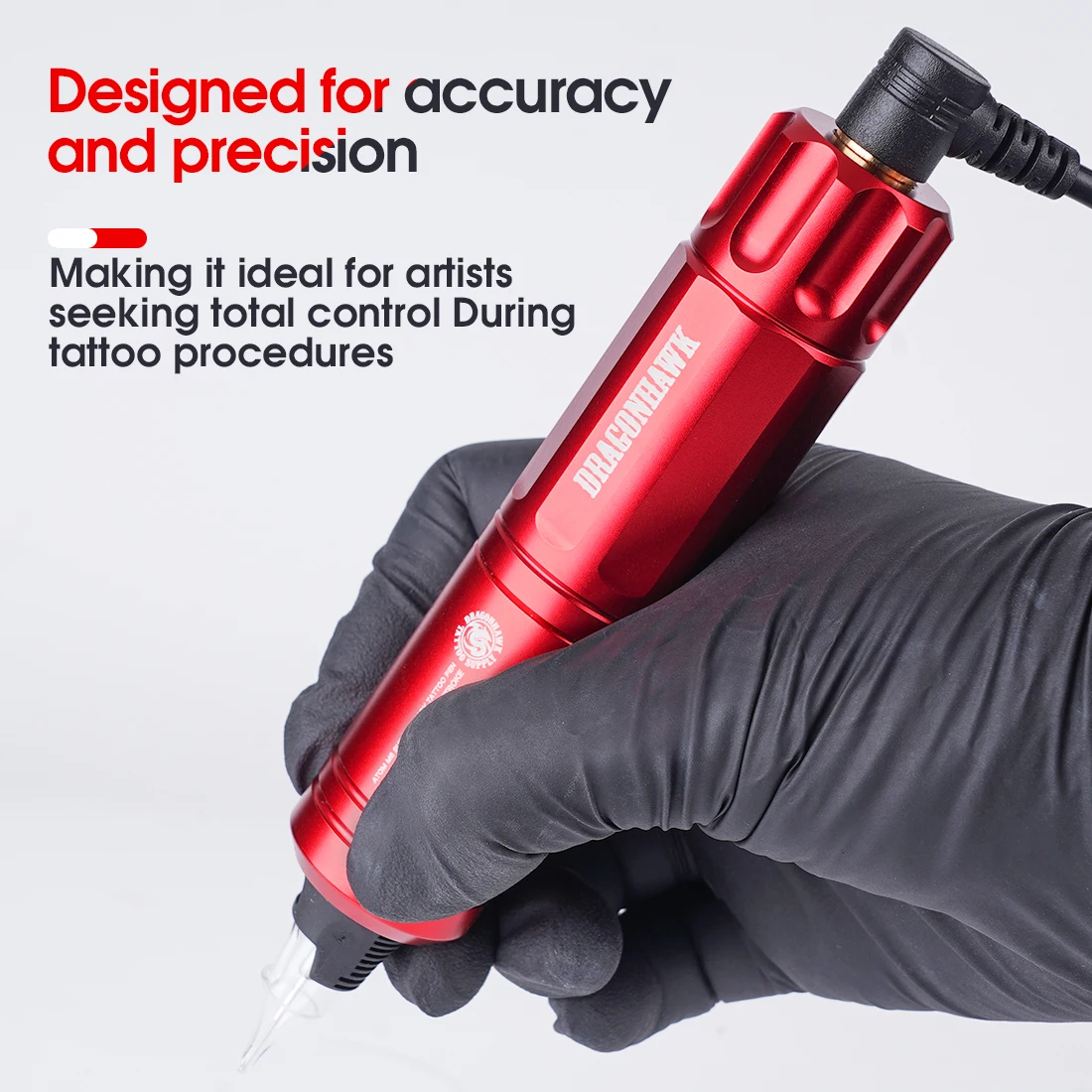 Ручка для татуировок Dragonhawk регулируемая яркая моторная лампа длина хода 4 мм