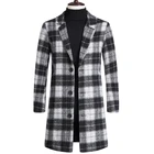 Твидовое пальто в британском стиле, мужскоезимнее однобортное пальто средней длины, деловое повседневное, с лацканами, Модное теплое, длинное