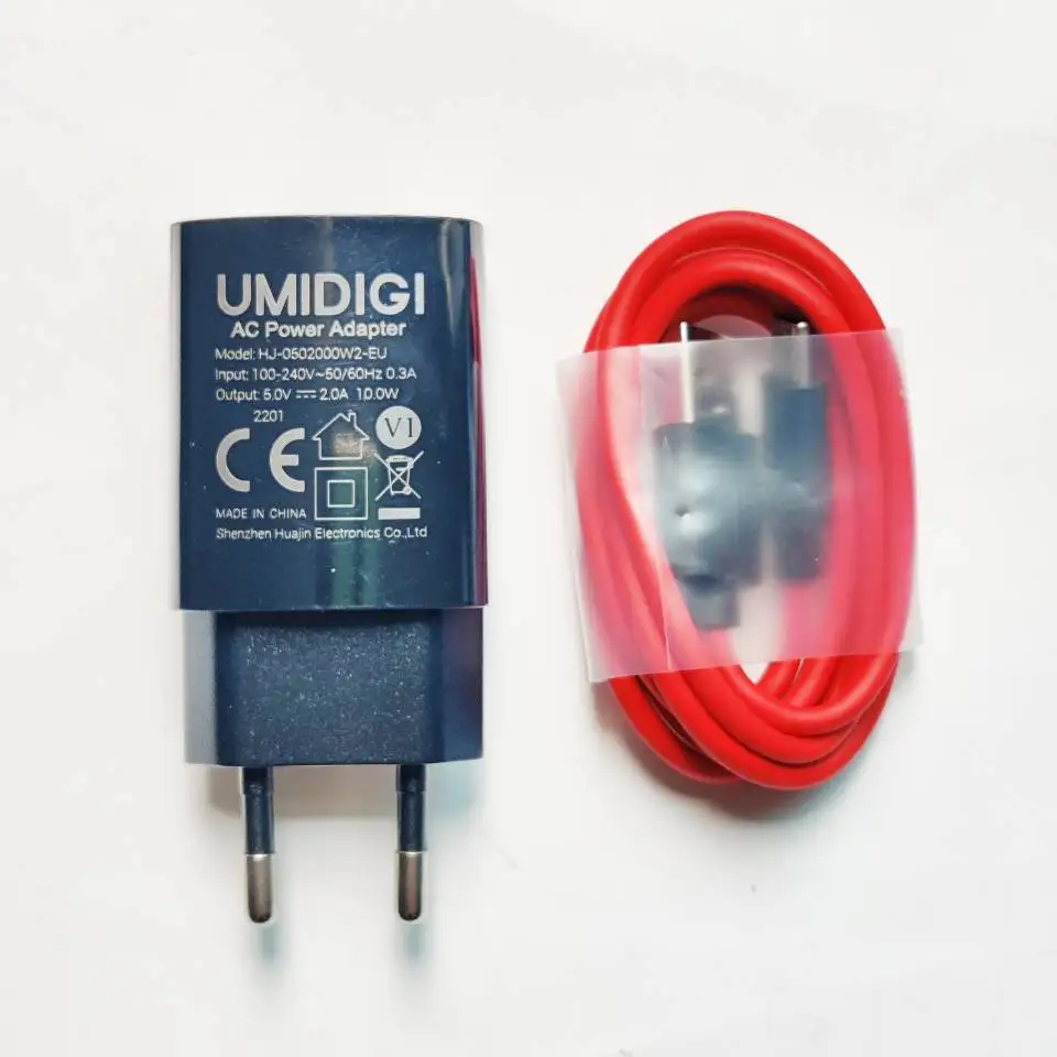 

Новинка, оригинальное зарядное устройство для мобильного телефона UMI UMIDIGI, внешняя мощность, Европейское зарядное устройство, переходник для путешествий, 5 В, 2 А + кабель USB Type-C для передачи данных, провод