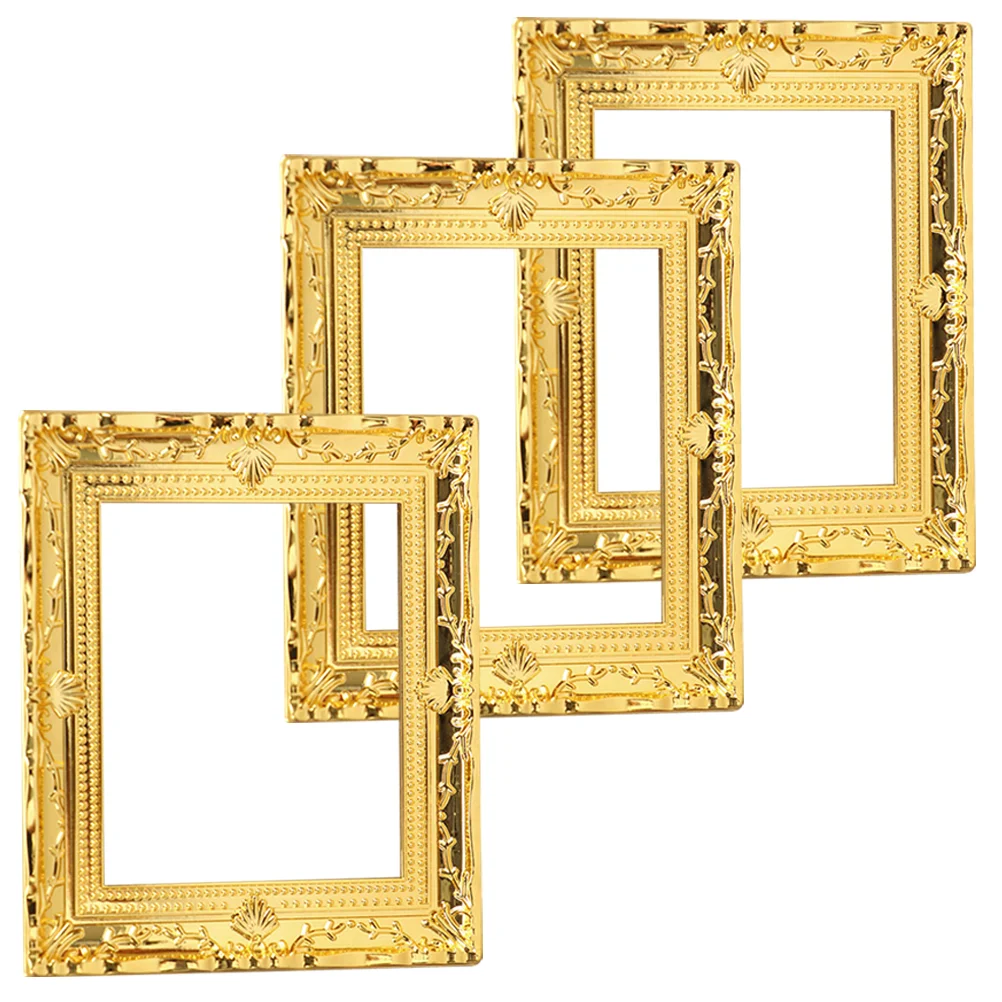 

3 Pcs Dollhouse Frame Landscaping Miniature Toy Toys Wear-resistant Furniture Decor Plastic Adorable Toddler Retro