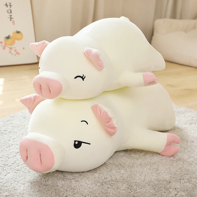 

High Quality Squishy Pig Stuffed Doll Lying Plush Piggy Toy Animals Soft Plushie Sleep Long Pillow Kids Comforting Birthday Gift