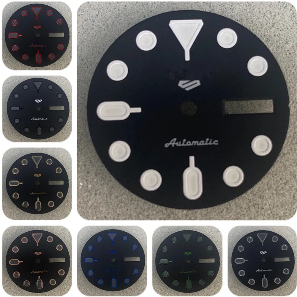 

SKX007 NH36 Machinery Movement Watch Modification Automatic S Green Nail Dial Nh35 S Logo Dial Black Dial Green Luminous Blue