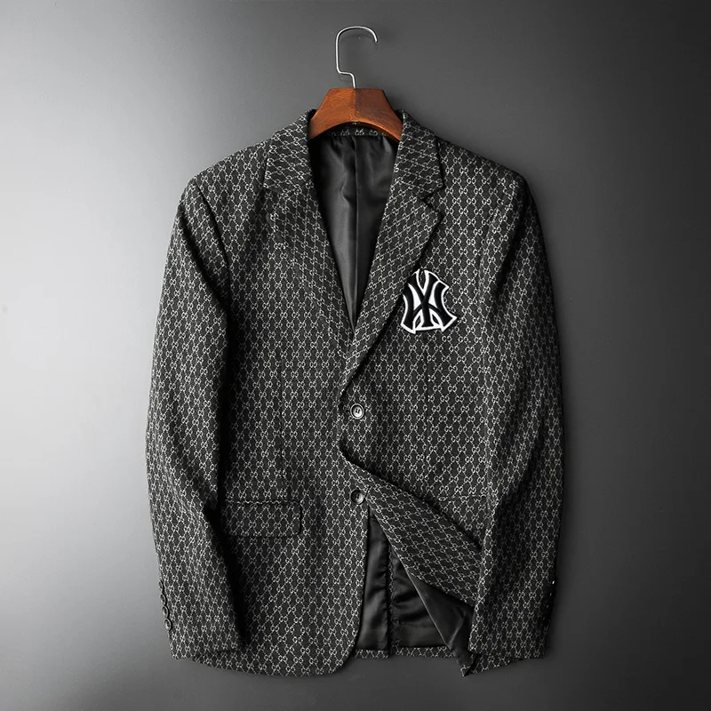 

2023 Autumn/Winter Thick Suit Coat Men's European Fashion Classic Letter Printing Design High Quality Men's Coat M-3XL