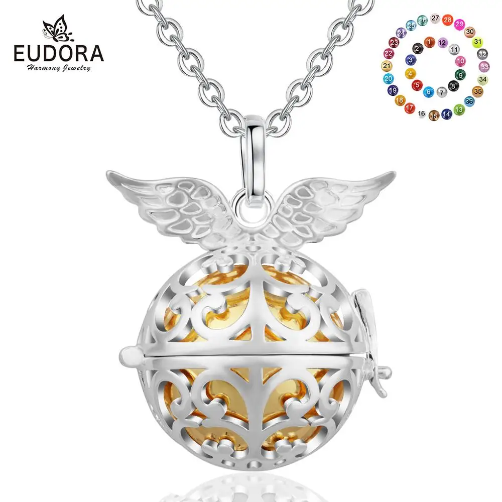 Eudora Harmony Ball Pendant Jewelry Copper Metal Angel Caller Pendant with 20MM Chime Ball Baby Sound Mexcain Bola Xmas Gift