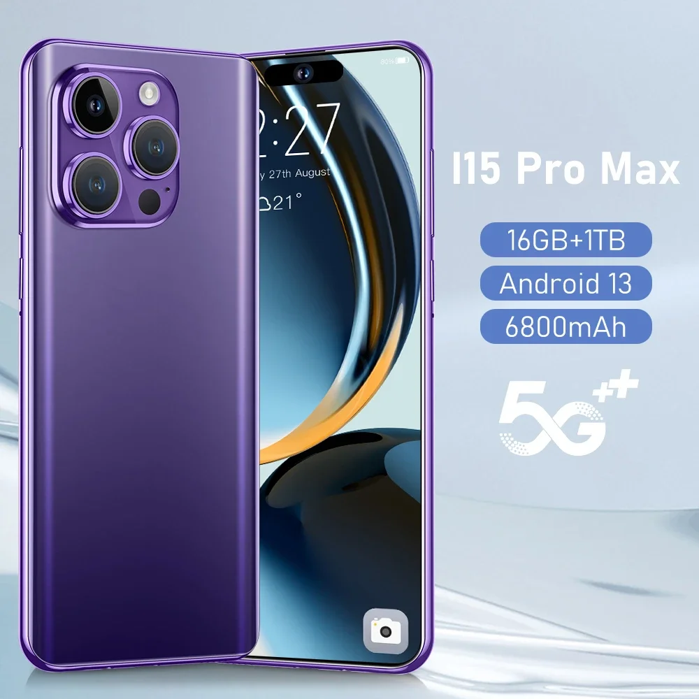 

Смартфон i15 Pro Max, 4G, Android 13,0, 16 + 1 ТБ, 7,3 дюйма