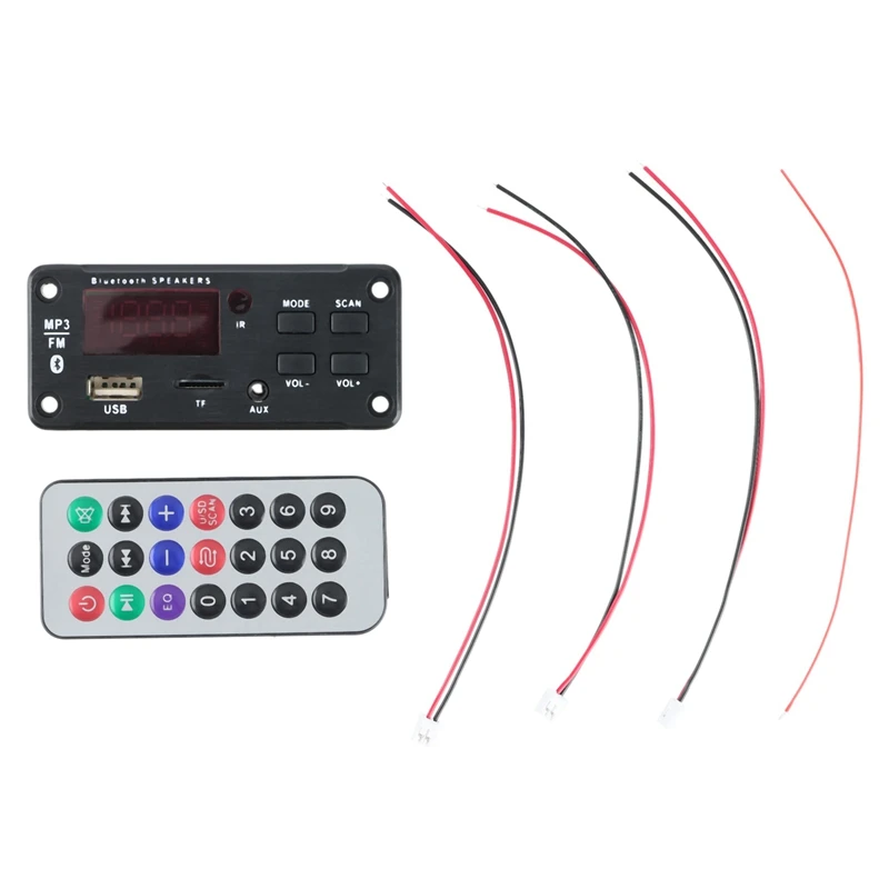 

Плата MP3 декодера 50 Вт, 12 В, 6-12 В, Bluetooth 5,0, автомобильный аудио USB TF FM-радиомодуль для автомобильного аудио, музыкальный динамик