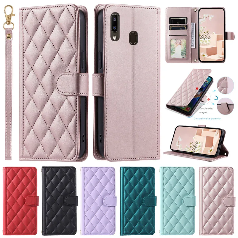 Модный чехол-кошелек для Samsung Galaxy A20E чехол с ромбовидным рисунком флип-чехол A 20E