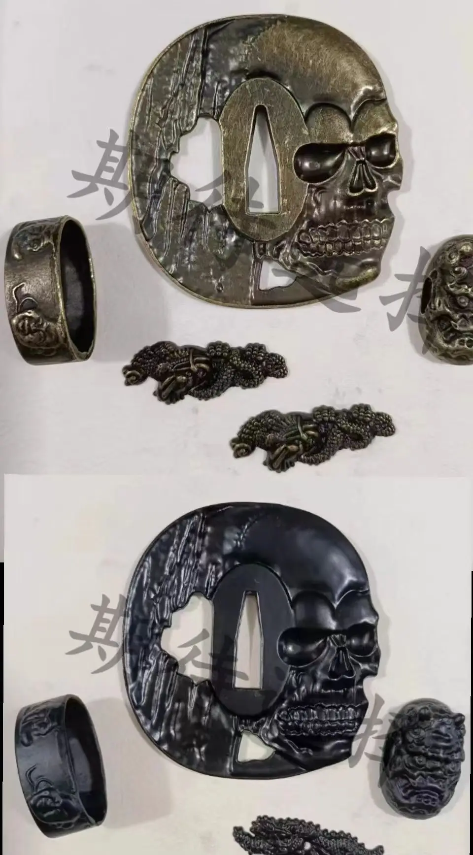 Набор из сплава Crossbones Tsuba Fuchi Кашира и менюки универсальные аксессуары для