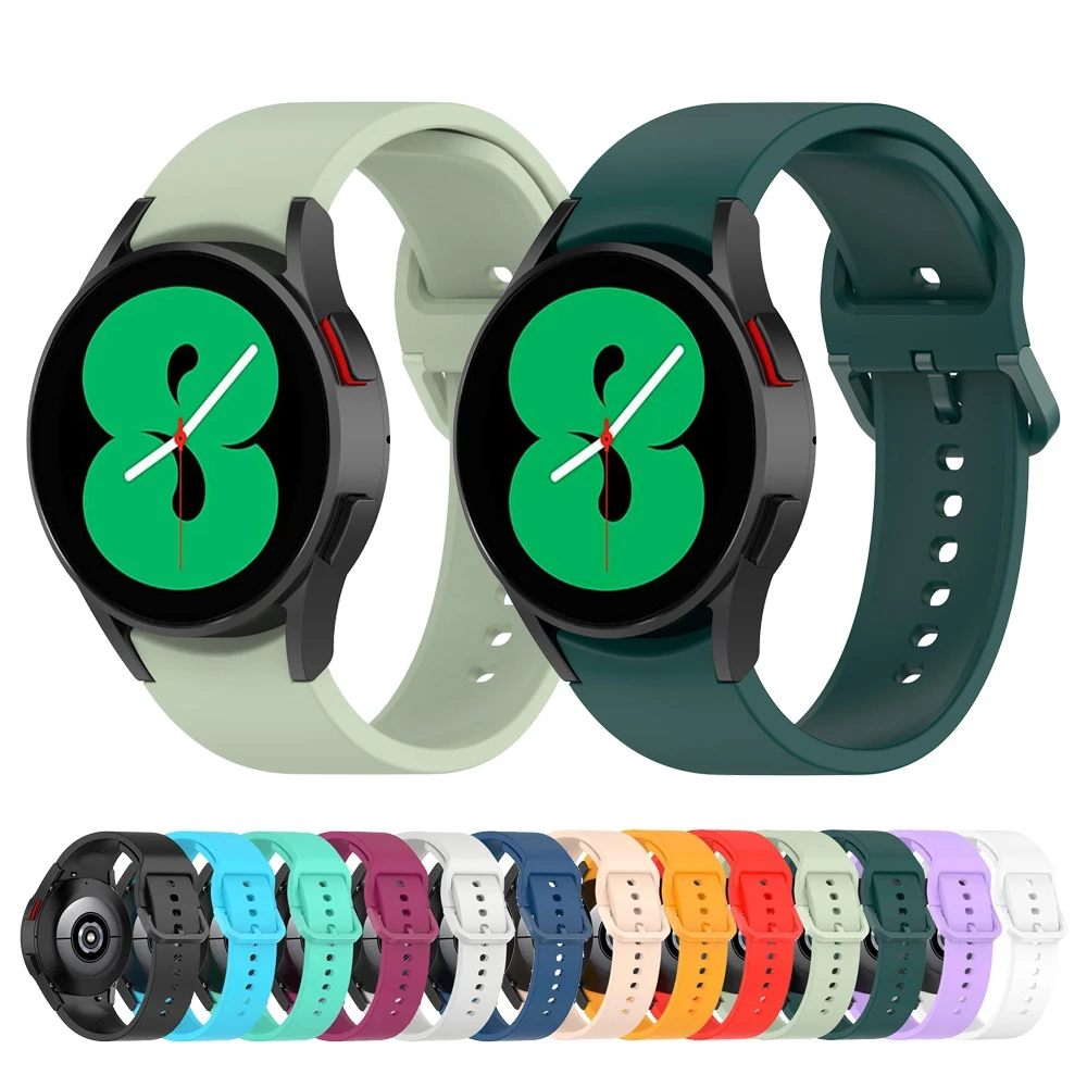 

1:1 buckle Sport Silicone Strap For Galaxy Watch4 44mm 40mm Samsung Galaxy Watch4 Classic Replacement 46mm 42mm Watchbands