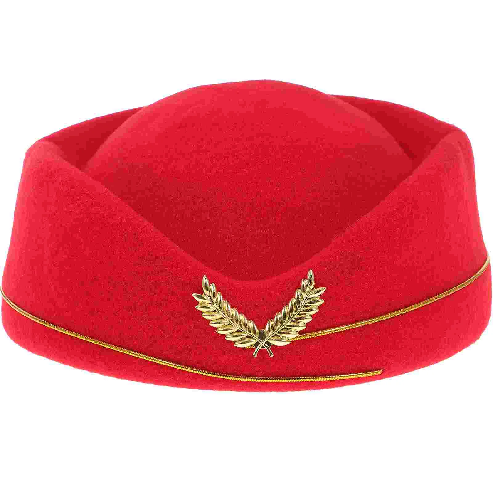 

Flight Attendant Costume Women Flight Attendant Hat Woolen Air Stewardess Hat Stewardess Costume Cosplay Musical Performance