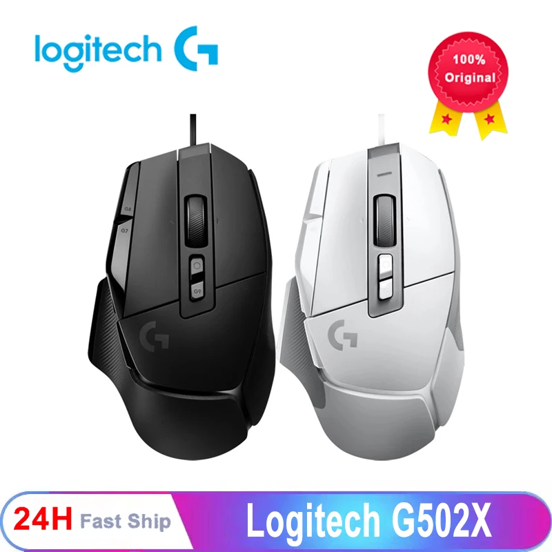 Проводная игровая мышь Logitech G502X Lightforce, гибридная оптическая-механическая Первичная переключатель, датчик Hero 25k для игр в электроспорте
