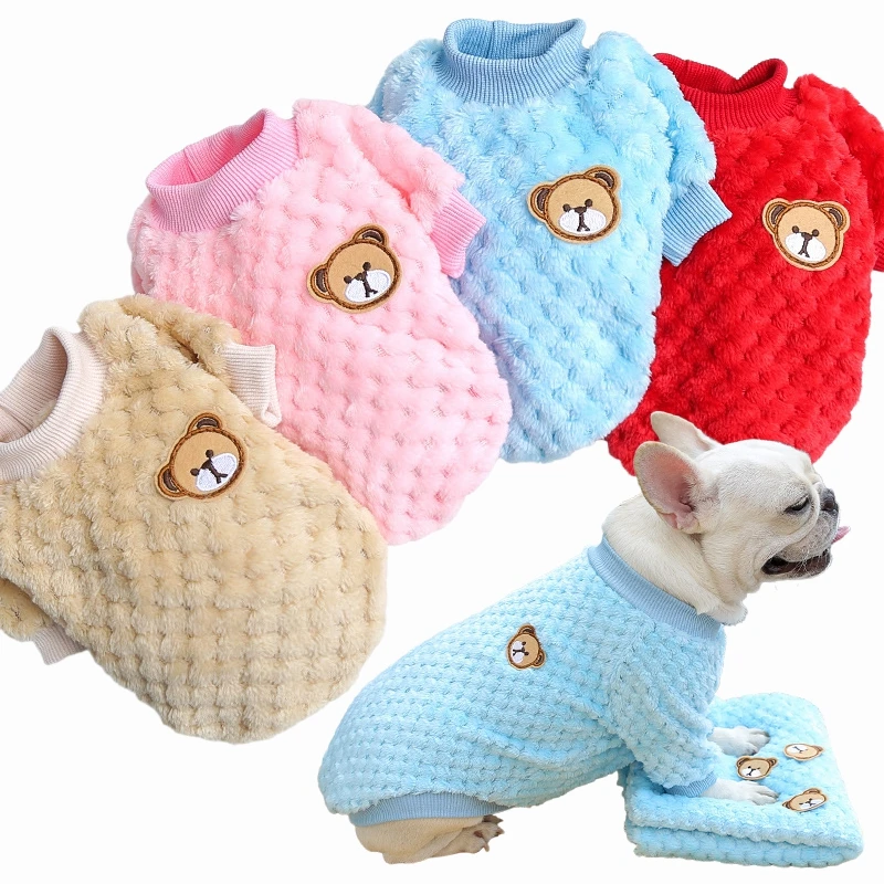 

Winter Warm Dog Clothes Cute Dog Coat Soft Flannel Dog Vest Pet Clothing for Small Medium Dogs French Bulldog Chihuahua Costume