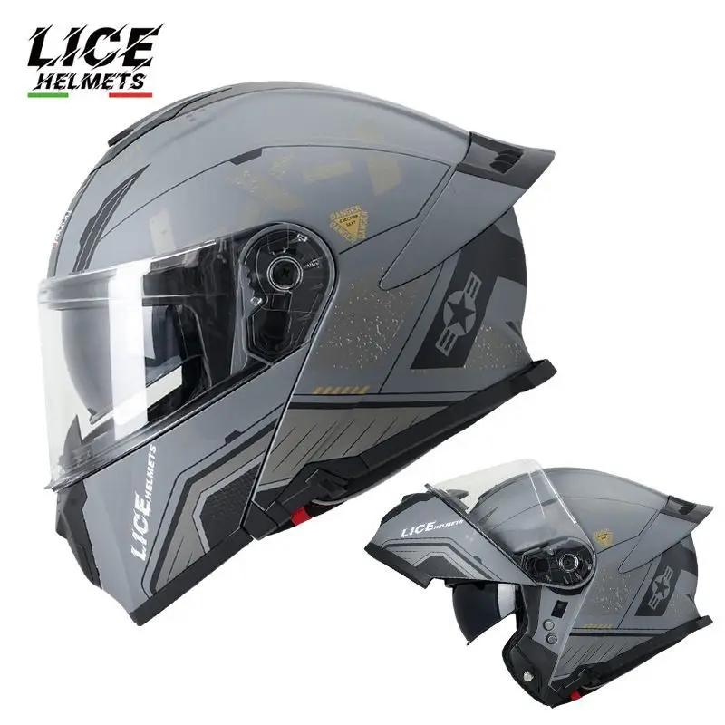 Мотоциклетный шлем с откидной двойной линзой гоночный внедорожный мужской Cascos