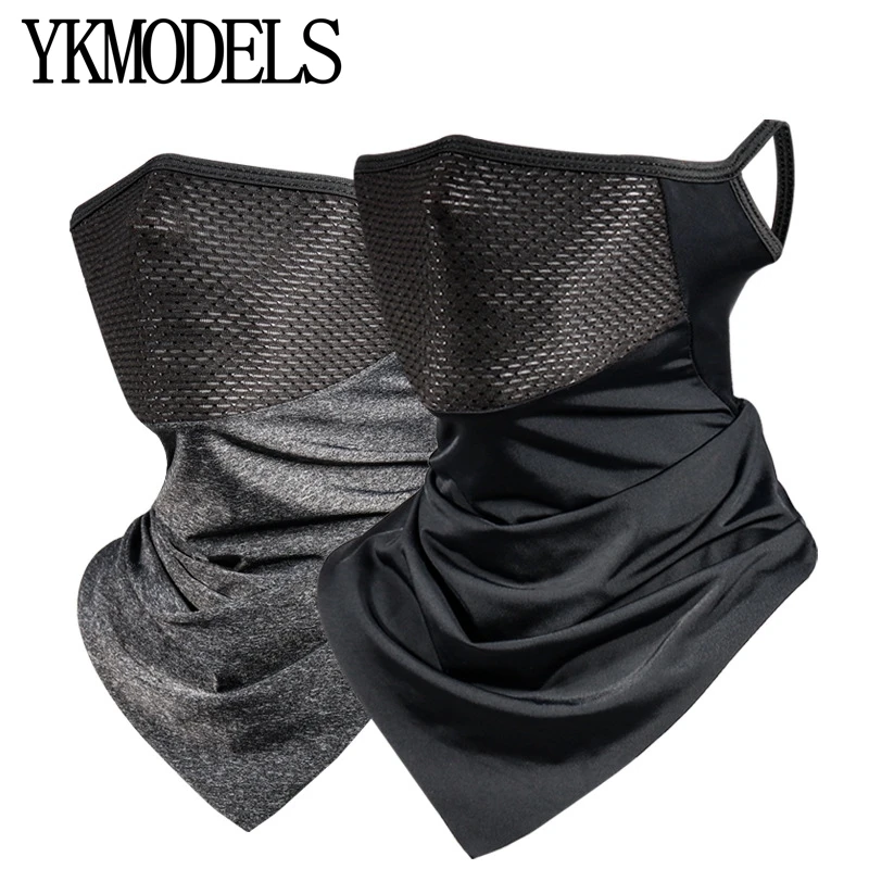 

Summer Ice Silk Hanging Ear Bandana Running Scarf Cycling Hunting Hiking Mesh Breathable UV Protection Neck Gaiter Face Mask