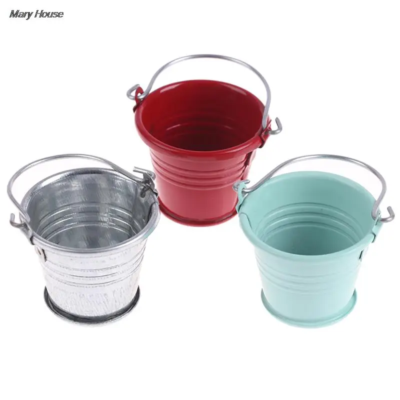 

Миниатюрная игрушка, аксессуары для кукольного домика, мини металлическая модель ведра