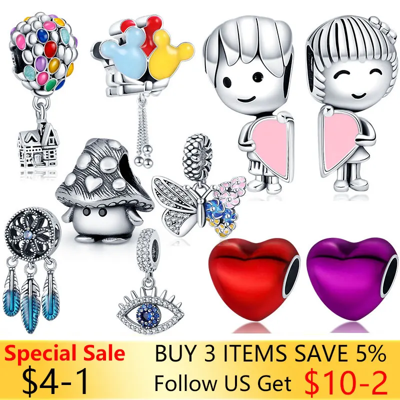 Подвеска из серебра 925 пробы подходит для браслета Pandora подвеска оригинальные