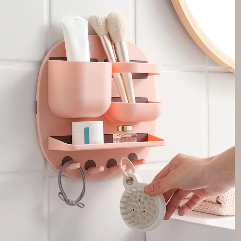 

Wall Mount Phone Holders Multipurpose Remote Storage Shelf DIY Hole Board Organiser For Bedroom Kitchen Office