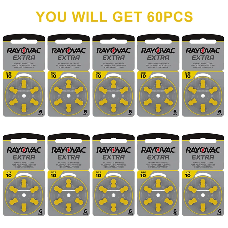 Фото Высококачественная батарейка Rayovac 10 A10 PR536 Zinc Air для слуховых аппаратов, повышенная производительность для невидимых слуховых аппаратов BTE и CIC. №4