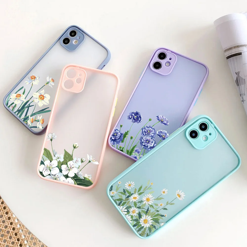 

For iphone 13 Pro Max Case Luxury Flower Case For iphone 11 Case fundas XR 12 11 Pro XS Max 7 8 Plus SE Camera Protection Cover