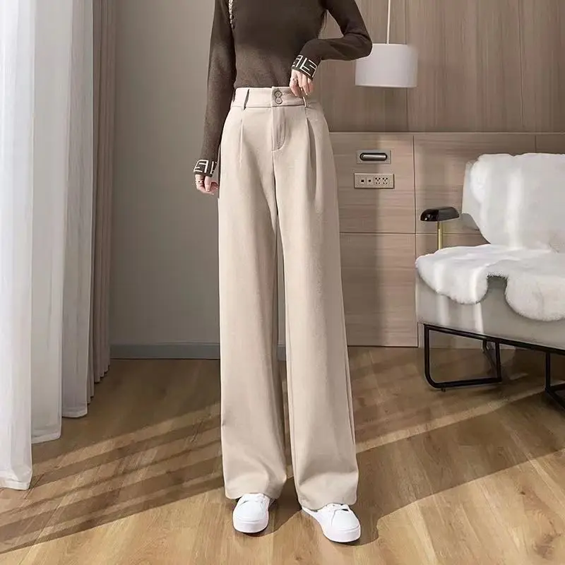 

Women's Autumn Winter Casual Pants Wide Leg Baggy Woman Fashion Oversize Streetwear Y2k Width Stylish Clothing Urban Harajuku