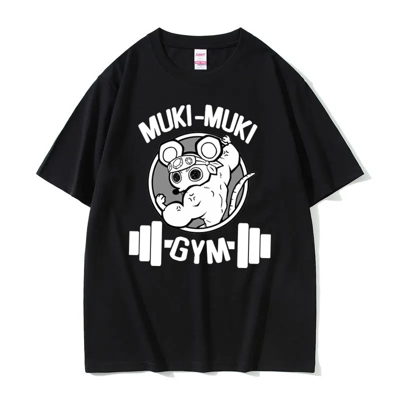 Anime Demon Slayer Uzui Tengen Graphic T-shirt Funny Ninja Mice Muki Muki Gym Tshirt Muscular Mouse Tee Men Women Casual T Shirt